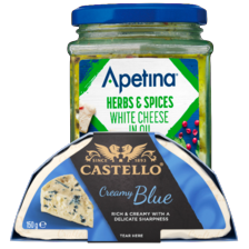 Apetina witte kaas, Castello creamy blue of danablu